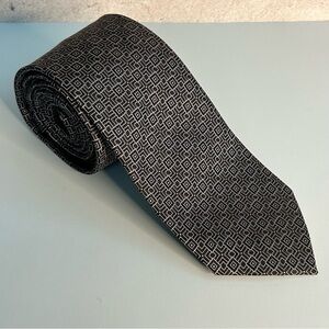 Laurant Bennet Geometric Black and Gray Men's 60” Tie